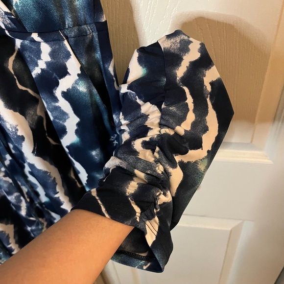 BCBGeneration Blue Tie-Dye Print Jumpsuit Size L - Picture 5 of 6